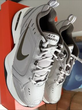 Nike Men’s Grey and Olive Air Monarch Sneakers